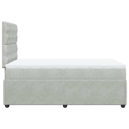 Giroletto a Molle con Materasso Grigio Chiaro 120x190cm Velluto
