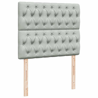 Giroletto a Molle con Materasso Grigio Chiaro 120x190cm Velluto