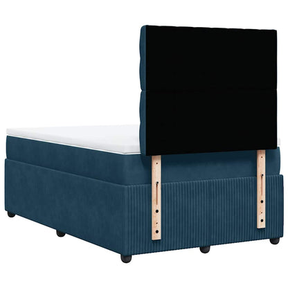 Giroletto a Molle con Materasso Blu Scuro 120x190 cm in Velluto | homemem39