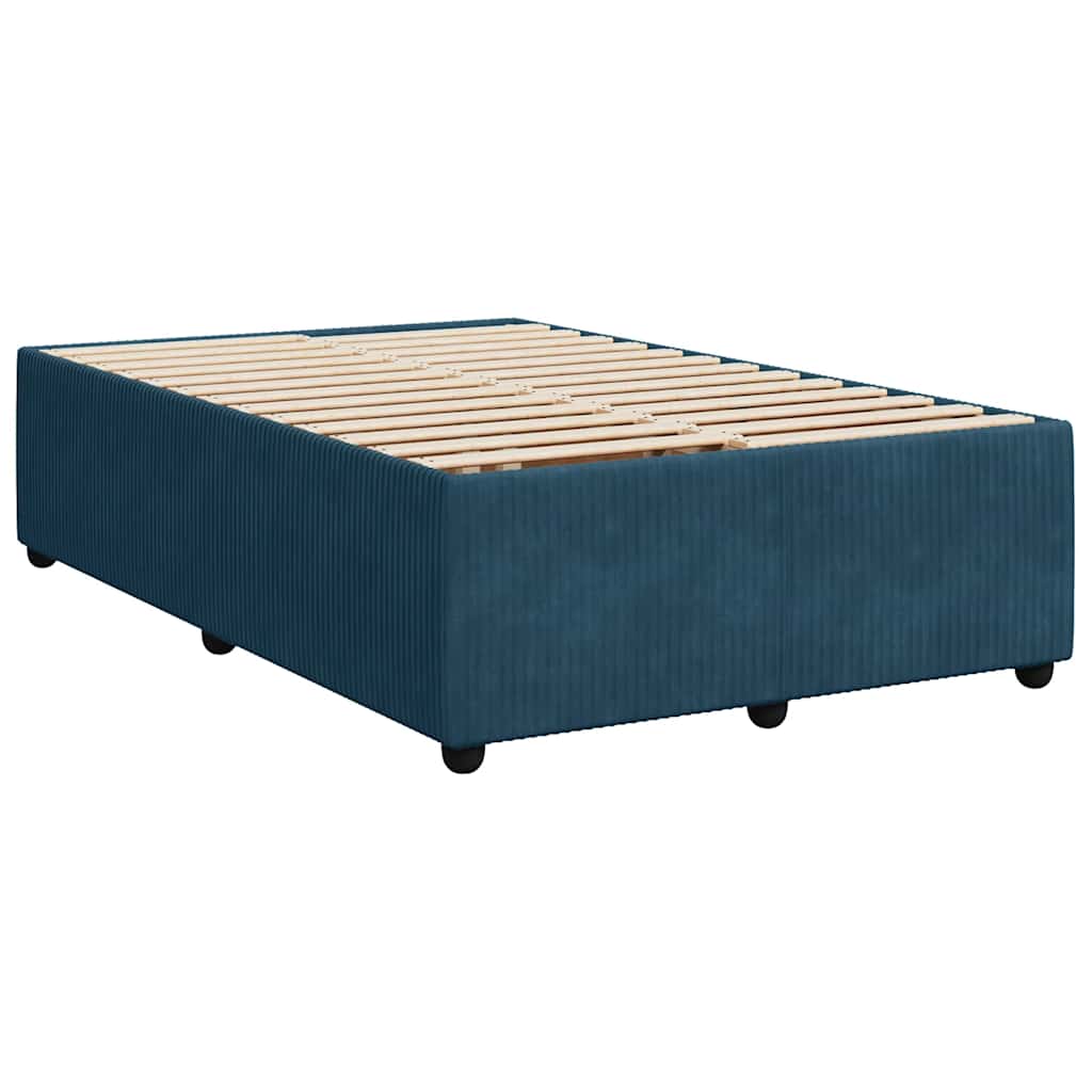 Giroletto a Molle con Materasso Blu Scuro 120x190 cm in Velluto | homemem39