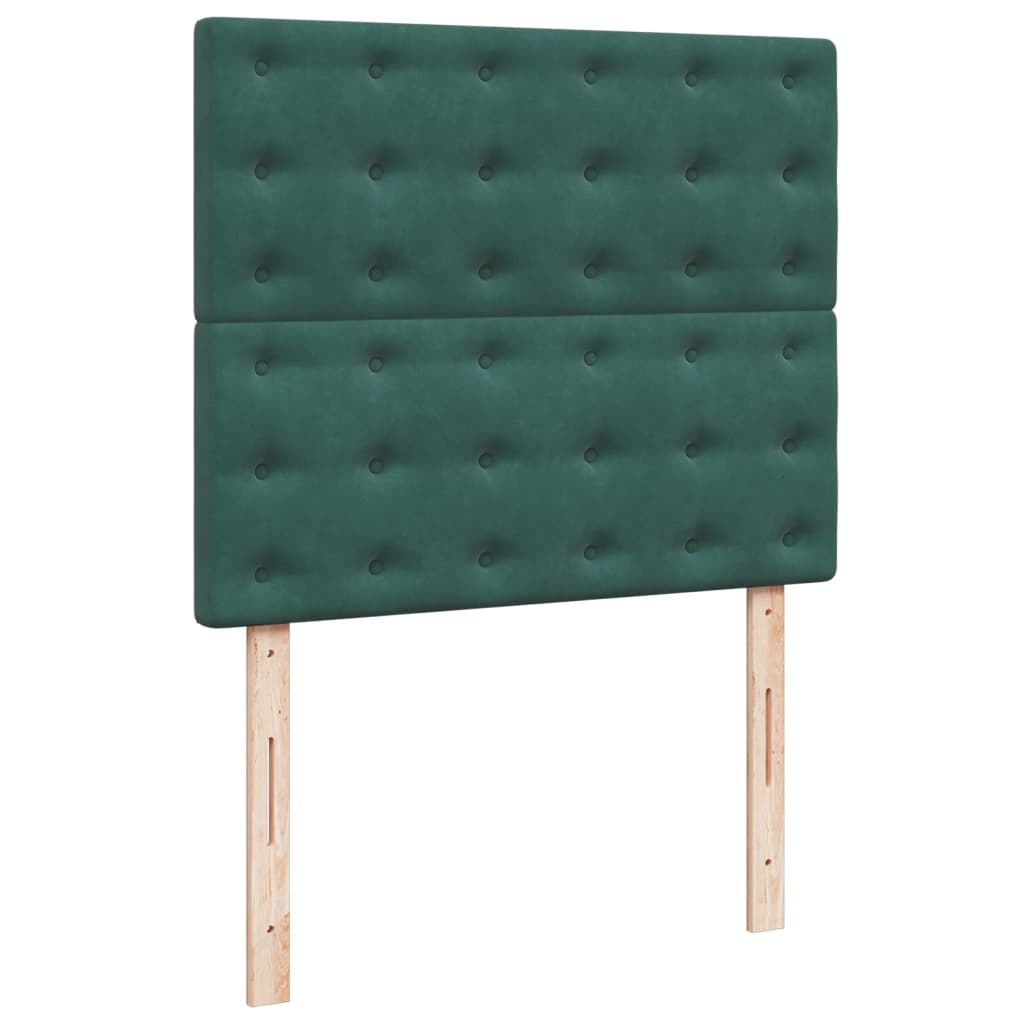 Giroletto a Molle con Materasso Verde Scuro 120x190 cm Velluto