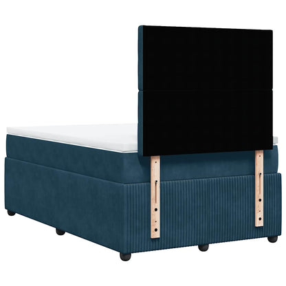 Giroletto a Molle con Materasso Blu Scuro 120x190 cm in Velluto | homemem39