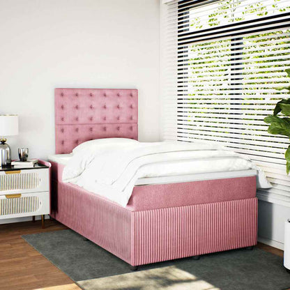 Giroletto a Molle con Materasso Rosa 120x190 cm in Velluto | homemem39