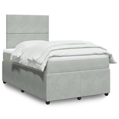 Giroletto a Molle con Materasso Grigio Chiaro 120x200cm Velluto | homemem39