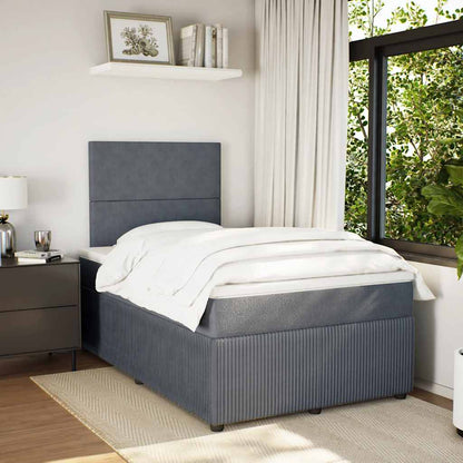 Giroletto a Molle con Materasso Grigio Scuro 120x200 cm Velluto | homemem39
