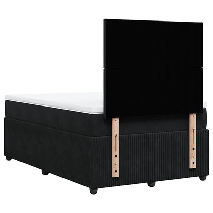 Giroletto a Molle con Materasso Nero 120x200 cm in Velluto