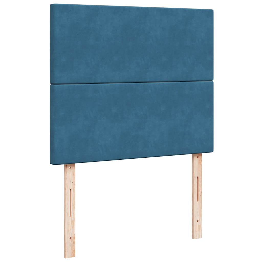 Giroletto a Molle con Materasso Blu Scuro 120x200 cm in Velluto