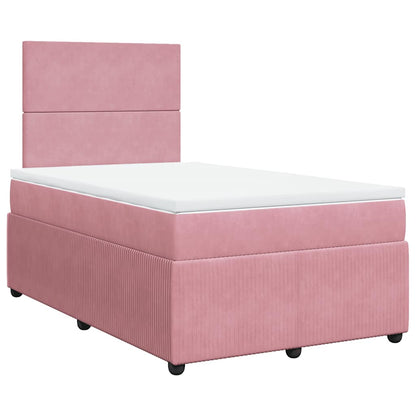 Giroletto a Molle con Materasso Rosa 120x200 cm in Velluto | homemem39