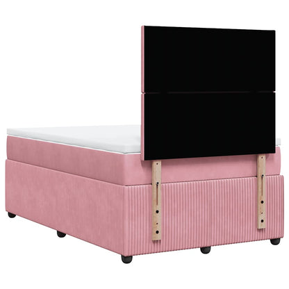 Giroletto a Molle con Materasso Rosa 120x200 cm in Velluto | homemem39