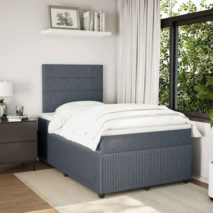 Giroletto a Molle con Materasso Grigio Scuro 120x200 cm Velluto | homemem39