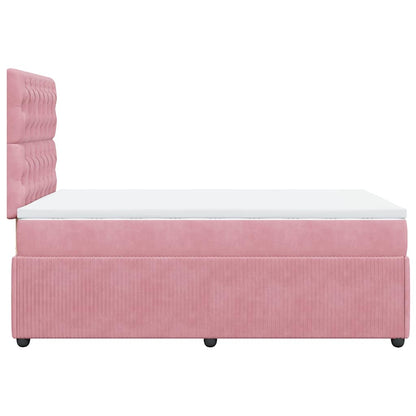Giroletto a Molle con Materasso Rosa 120x200 cm in Velluto