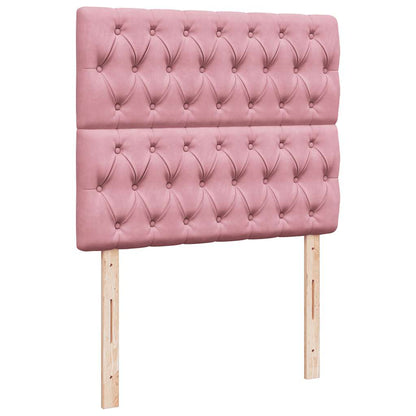 Giroletto a Molle con Materasso Rosa 120x200 cm in Velluto