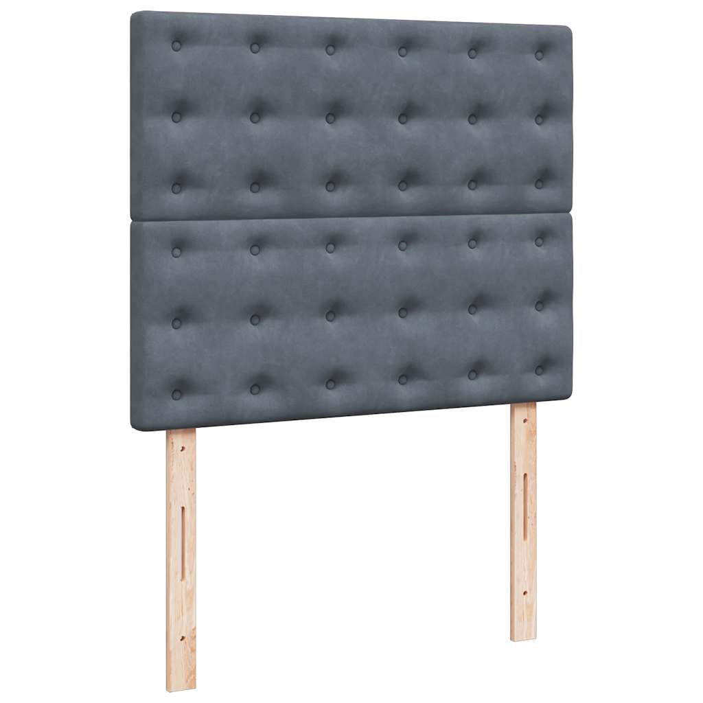 Giroletto a Molle con Materasso Grigio Scuro 120x200 cm Velluto | homemem39