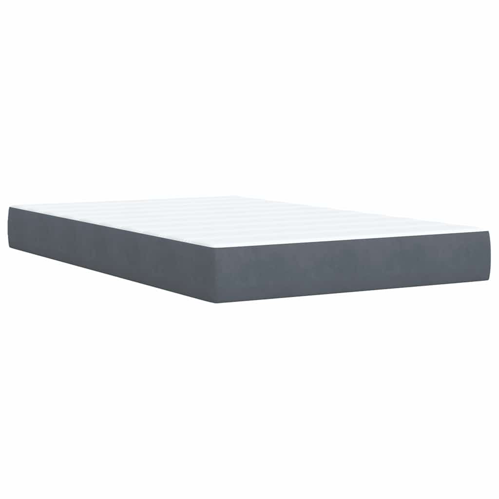 Giroletto a Molle con Materasso Grigio Scuro 120x200 cm Velluto | homemem39
