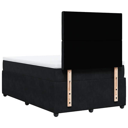 Giroletto a Molle con Materasso Nero 120x200 cm in Velluto