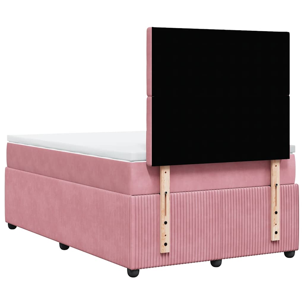 Giroletto a Molle con Materasso Rosa 120x200 cm in Velluto | homemem39