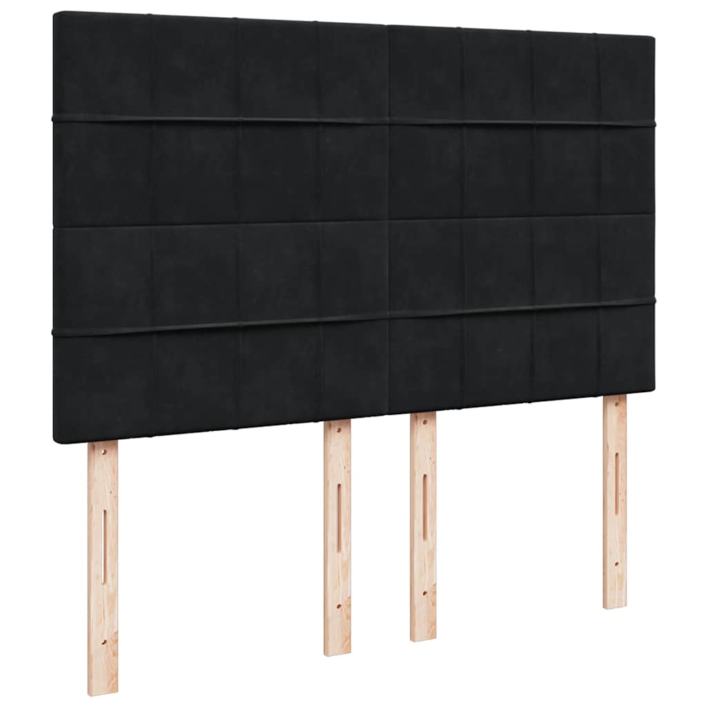 Giroletto a Molle con Materasso Nero 140x190 cm in Velluto | homemem39