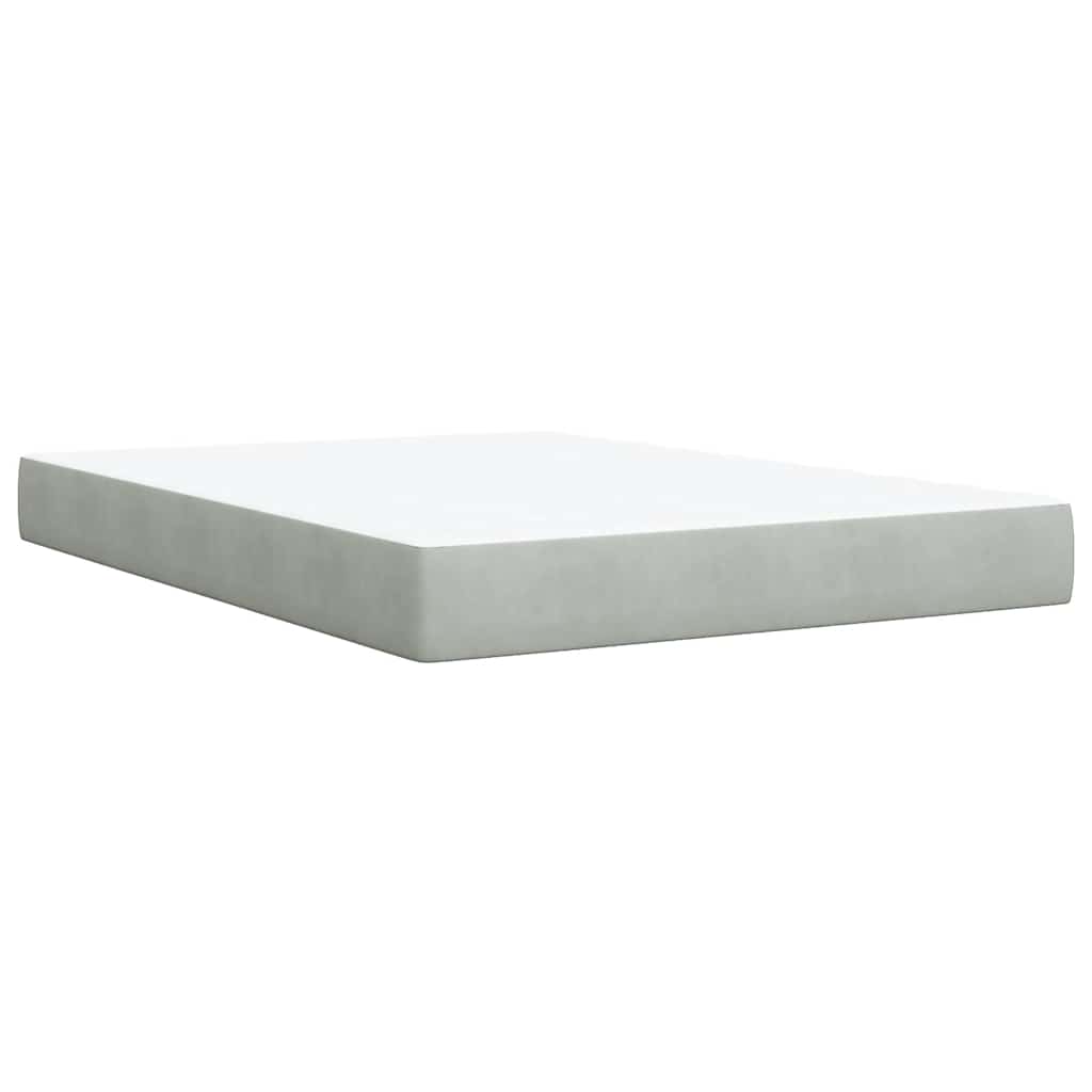 Giroletto a Molle con Materasso Grigio Chiaro 140x200cm Velluto | homemem39