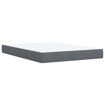 Giroletto a Molle con Materasso Grigio Scuro 140x200 cm Velluto