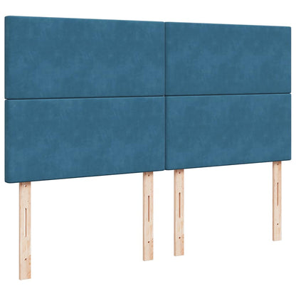 Giroletto a Molle con Materasso Blu Scuro 180x200 cm in Velluto