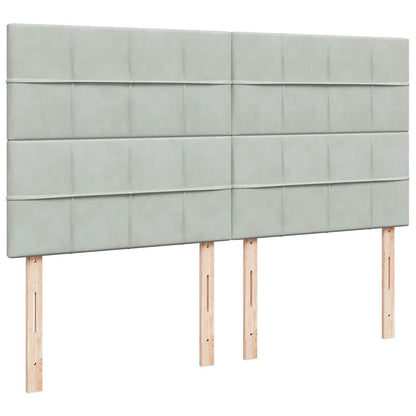 Giroletto a Molle con Materasso Grigio Chiaro 180x200cm Velluto