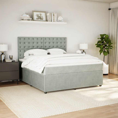 Giroletto a Molle con Materasso Grigio Chiaro 180x200cm Velluto
