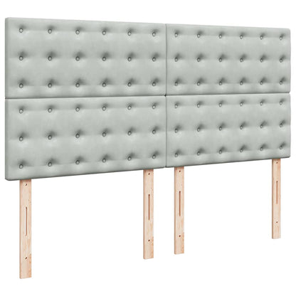 Giroletto a Molle con Materasso Grigio Chiaro 180x200cm Velluto
