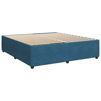 Giroletto a Molle con Materasso Blu Scuro 180x200 cm in Velluto