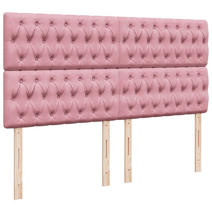 Giroletto a Molle con Materasso Rosa 200x200 cm in Velluto