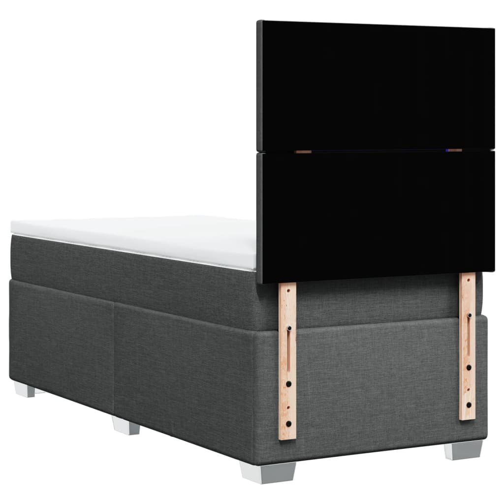 Giroletto a Molle con Materasso Grigio Scuro 80x200 cm Tessuto
