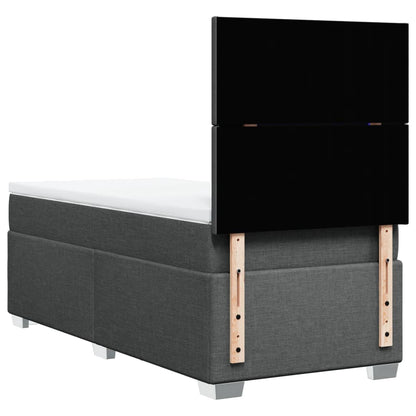 Giroletto a Molle con Materasso Grigio Scuro 80x200 cm Tessuto