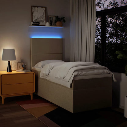 Giroletto a Molle con Materasso Crema 80x200 cm inTessuto - homemem39