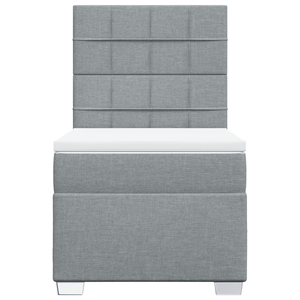 Giroletto a Molle con Materasso Grigio Chiaro 80x200 cm Tessuto