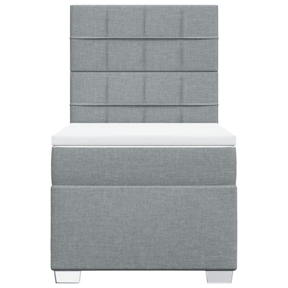Giroletto a Molle con Materasso Grigio Chiaro 80x200 cm Tessuto