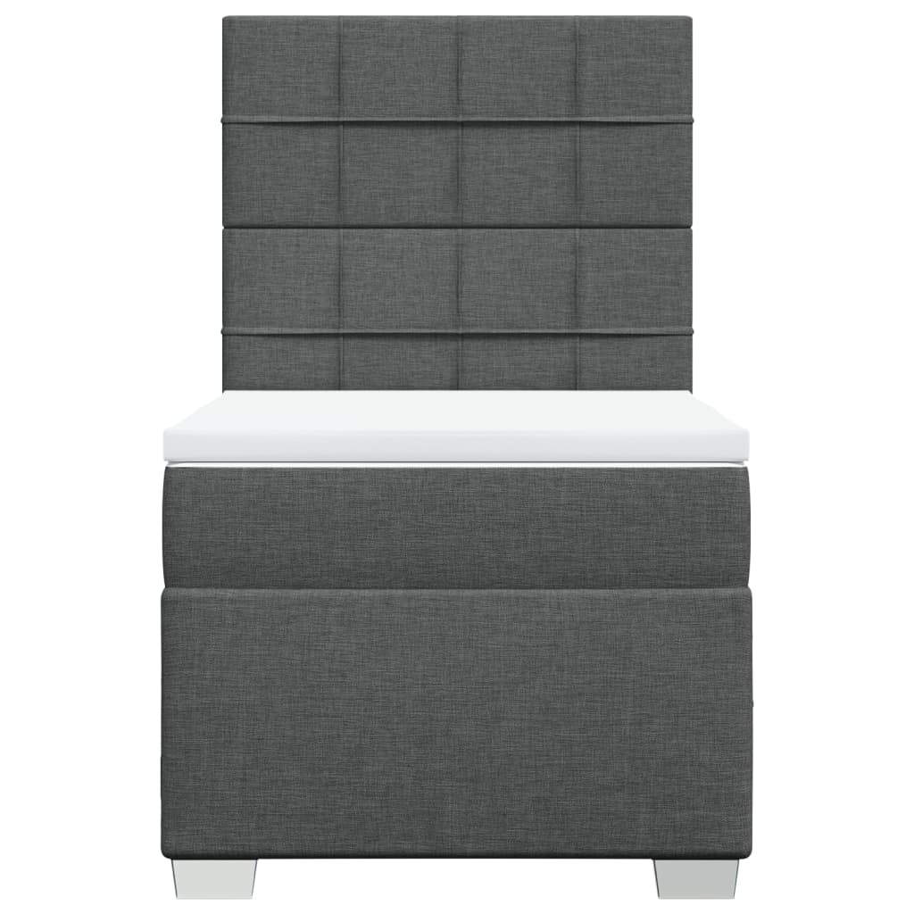 Giroletto a Molle con Materasso Grigio Scuro 80x200 cm Tessuto