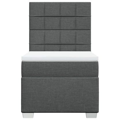 Giroletto a Molle con Materasso Grigio Scuro 80x200 cm Tessuto