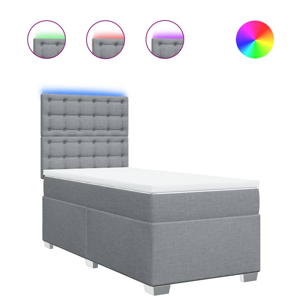 Giroletto a Molle con Materasso Grigio Chiaro 80x200 cm Tessuto - homemem39