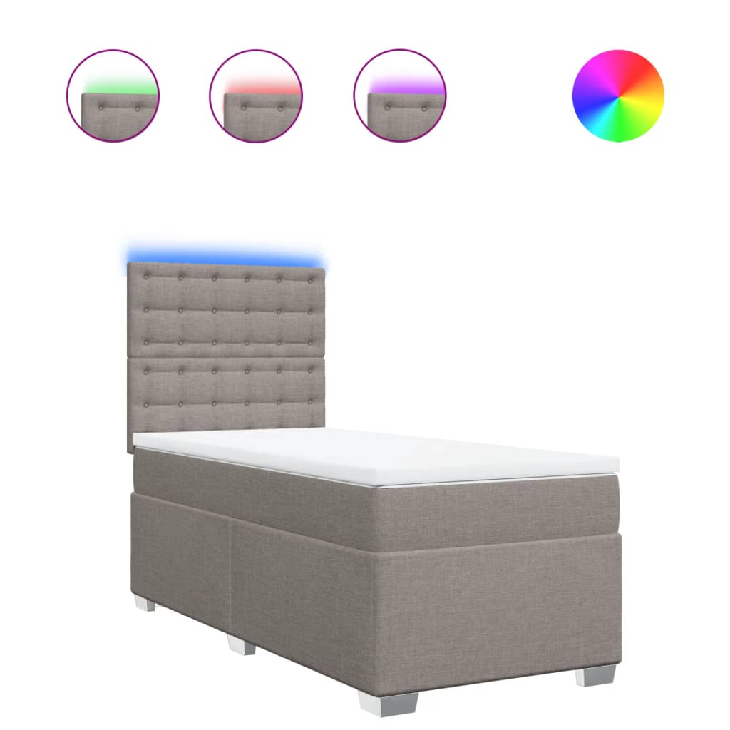 Giroletto a Molle con Materasso Tortora 80x200 cm inTessuto - homemem39