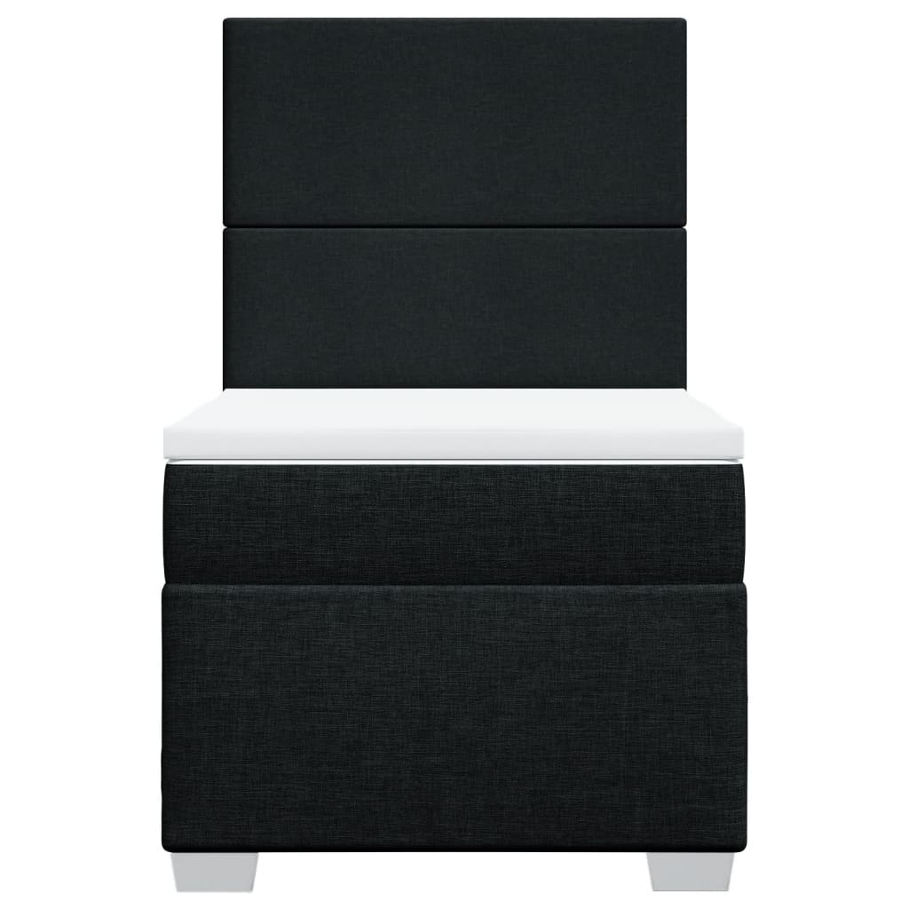 Giroletto a Molle con Materasso Nero 90x190 cm in Tessuto - homemem39