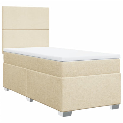 Giroletto a Molle con Materasso Crema 90x190 cm in Tessuto