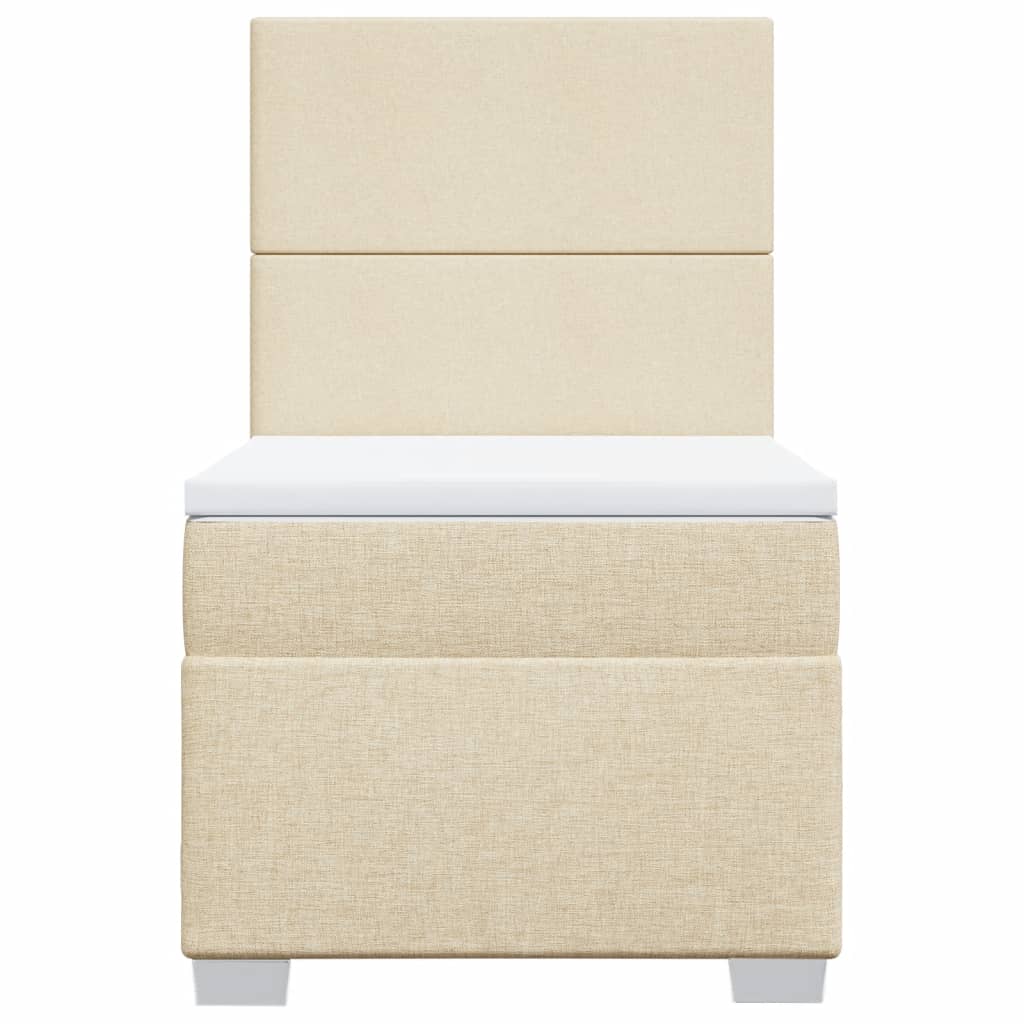 Giroletto a Molle con Materasso Crema 90x190 cm in Tessuto