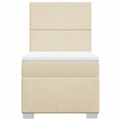 Giroletto a Molle con Materasso Crema 90x190 cm in Tessuto