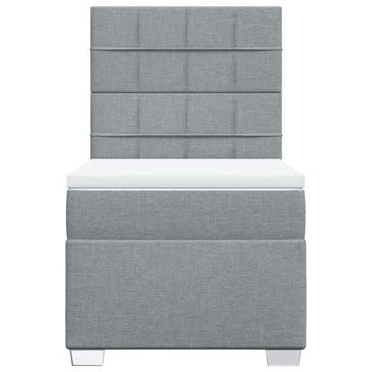 Giroletto a Molle con Materasso Grigio Chiaro 90x190 cm Tessuto