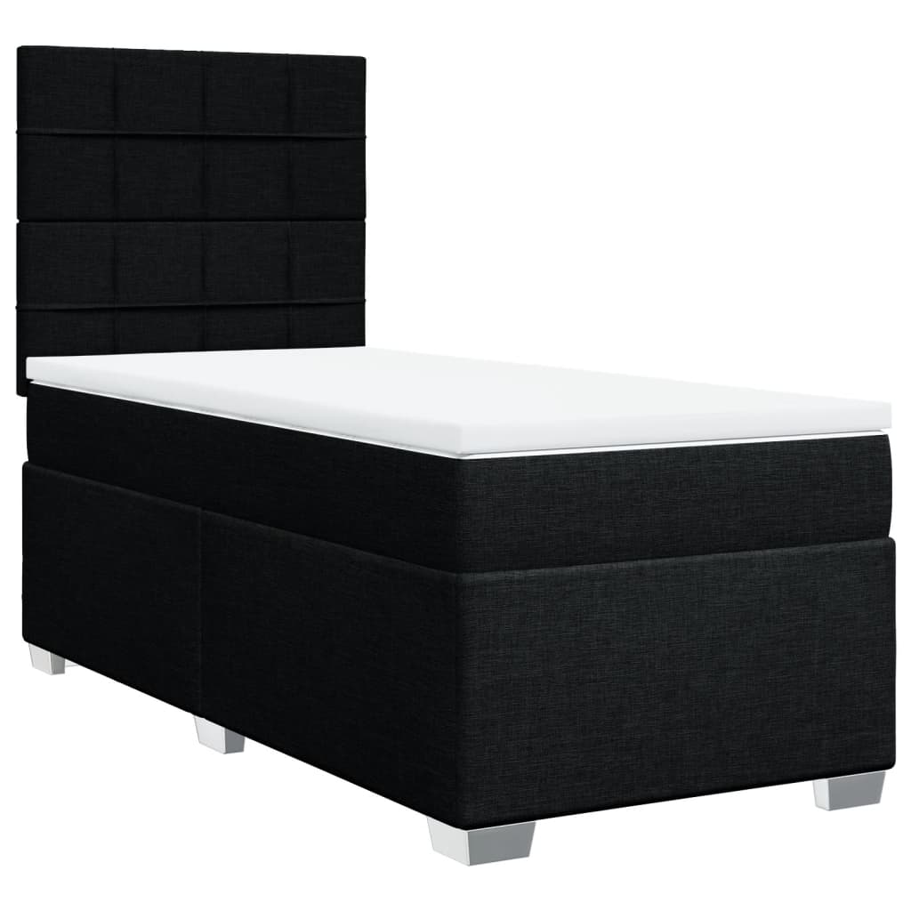 Giroletto a Molle con Materasso Nero 90x190 cm in Tessuto | homemem39