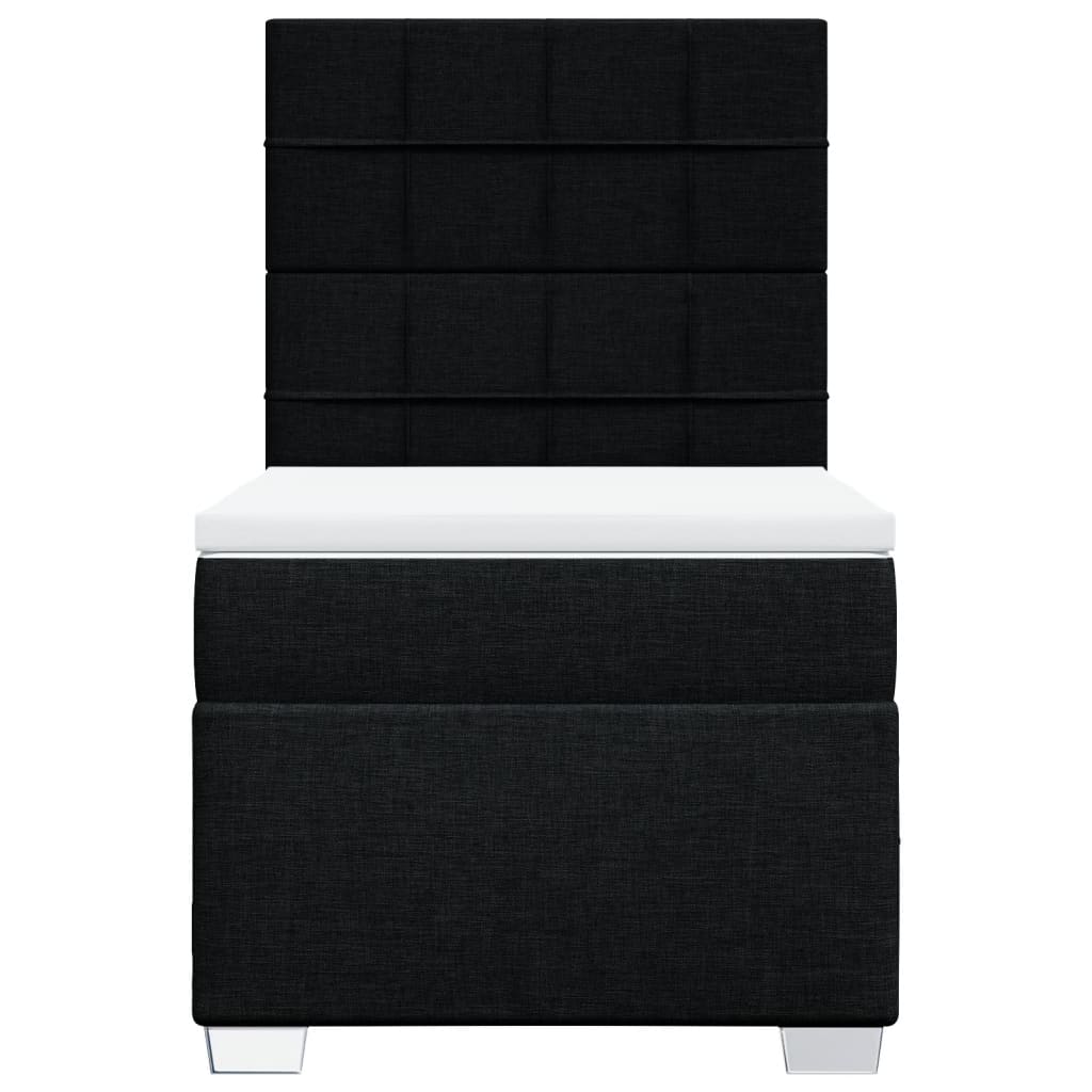 Giroletto a Molle con Materasso Nero 90x190 cm in Tessuto | homemem39