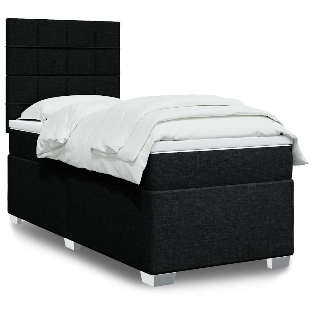 Giroletto a Molle con Materasso Nero 90x190 cm in Tessuto | homemem39