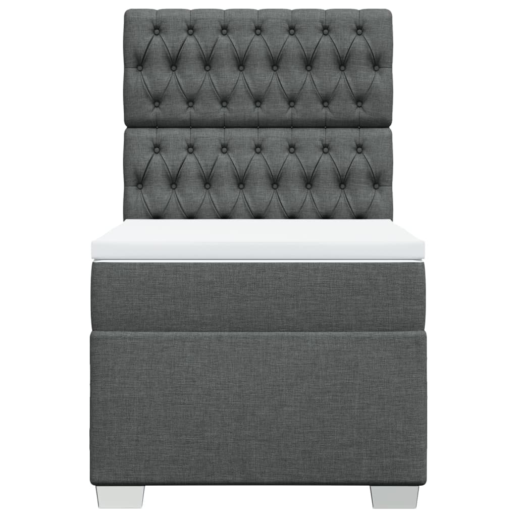 Giroletto a Molle con Materasso Grigio Scuro 90x190 cm Tessuto