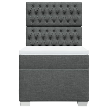 Giroletto a Molle con Materasso Grigio Scuro 90x190 cm Tessuto