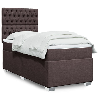 Giroletto a Molle con Materasso Marrone Scuro 90x190cm Tessuto | homemem39
