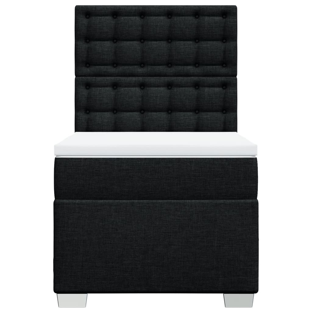 Giroletto a Molle con Materasso Nero 90x190 cm in Tessuto | homemem39